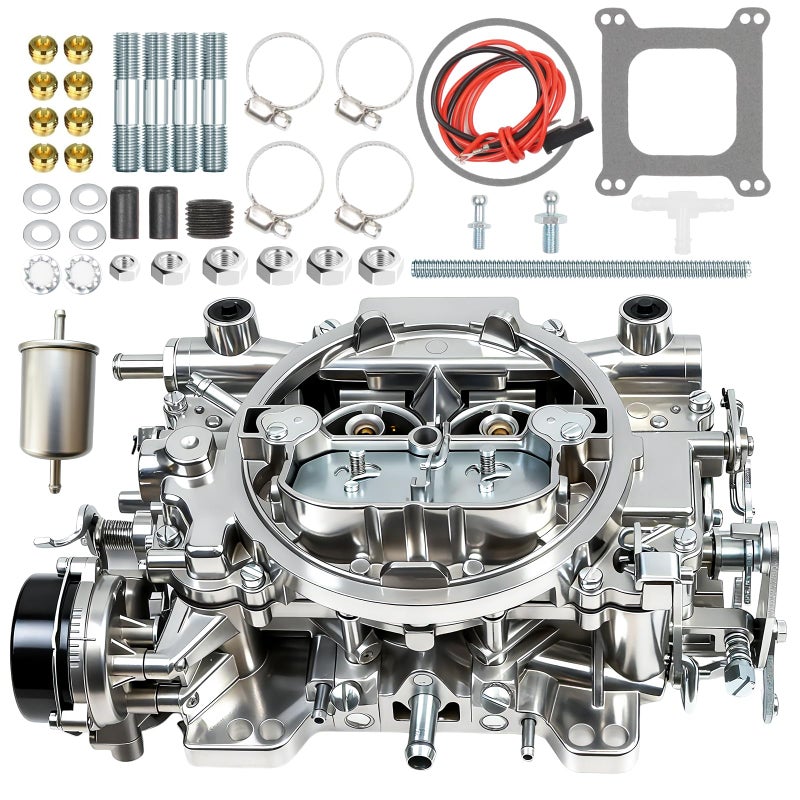 YIUIY Carburetor with Electric Choke filter Compatible with Chevy Corvette Silverado Ford Mercury Mustang Bronco GMC Pickup Truck Grand Wagoneer Replacement for 1406 Performer 600 CFM 4 Barrel Square